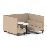 Brixworth 6 Seater Bench Booth With Black Legs And White Table With Black Leg In Synergy Fabric - Affix Panels And Sofa SF004462
