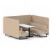 Brixworth 6 Seater Bench Booth With Black Legs And White Table With Black Leg In Synergy Fabric - Affix Panels And Sofa SF004462