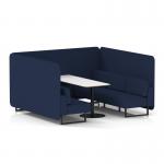 Brixworth 6 Seater Bench Booth With Black Legs And White Table With Black Leg In Synergy Fabric - Alike Panels And Sofa SF004463