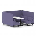 Brixworth 6 Seater Bench Booth With Black Legs And White Table With Black Leg In Synergy Fabric - Order Panels And Sofa SF004465