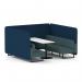 Brixworth 6 Seater Bench Booth With Black Legs And White Table With Black Leg In X2 Fabric - Calculus Panels And Polygon Sofa SF004481