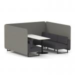 Brixworth 6 Seater Bench Booth With Black Legs And White Table With Black Leg In X2 Fabric - Number Panels And Arithmetic Sofa SF004483