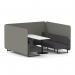 Brixworth 6 Seater Bench Booth With Black Legs And White Table With Black Leg In X2 Fabric - Number Panels And Arithmetic Sofa SF004483