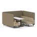 Brixworth 6 Seater Bench Booth With Black Legs And White Table With Black Leg In Main Line Flax Fabric - Bank Panels And Upminster Sofa SF004486