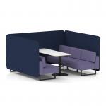 Brixworth 6 Seater Bench Booth With Black Legs And White Table With Black Leg In Synergy Fabric - Alike Panels And Order Sofa SF004493