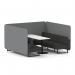 Brixworth 6 Seater Bench Booth With Black Legs And White Table With Black Leg In Synergy Fabric - Partner Panels And Mix Sofa SF004496