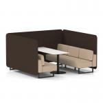 Brixworth 6 Seater Bench Booth With Black Legs And White Table With Black Leg In Synergy Fabric - Wed Panels And Affix Sofa SF004497