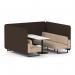 Brixworth 6 Seater Bench Booth With Black Legs And White Table With Black Leg In Synergy Fabric - Wed Panels And Affix Sofa SF004497