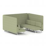 Brixworth 6 Seater Bench Booth With White Legs In Rivet Fabric - Burnish Panels And Sofa SF004504