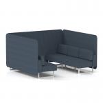 Brixworth 6 Seater Bench Booth With White Legs In Rivet Fabric - Crucible Panels And Sofa SF004506