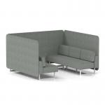 Brixworth 6 Seater Bench Booth With White Legs In Rivet Fabric - Prime Panels And Sofa SF004508