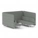 Brixworth 6 Seater Bench Booth With White Legs In Rivet Fabric - Prime Panels And Sofa SF004508