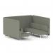 Brixworth 6 Seater Bench Booth With White Legs In Rivet Fabric - Vitreous Panels And Sofa SF004509