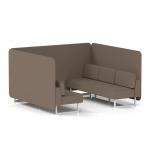 Brixworth 6 Seater Bench Booth With White Legs In X2 Fabric - Theory Panels And Sofa SF004515