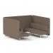 Brixworth 6 Seater Bench Booth With White Legs In X2 Fabric - Theory Panels And Sofa SF004515