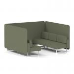 Brixworth 6 Seater Bench Booth With White Legs In Main Line Flax Fabric - Monument Panels And Sofa SF004517
