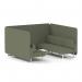 Brixworth 6 Seater Bench Booth With White Legs In Main Line Flax Fabric - Monument Panels And Sofa SF004517