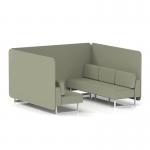 Brixworth 6 Seater Bench Booth With White Legs In Main Line Flax Fabric - Newbury Panels And Sofa SF004518