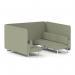 Brixworth 6 Seater Bench Booth With White Legs In Main Line Flax Fabric - Newbury Panels And Sofa SF004518