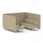Brixworth 6 Seater Bench Booth With White Legs In Main Line Flax Fabric - Upminster Panels And Sofa SF004520