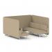 Brixworth 6 Seater Bench Booth With White Legs In Main Line Flax Fabric - Upminster Panels And Sofa SF004520