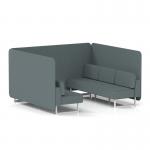 Brixworth 6 Seater Bench Booth With White Legs In Main Line Flax Fabric - Westminster Panels And Sofa SF004521