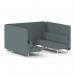 Brixworth 6 Seater Bench Booth With White Legs In Main Line Flax Fabric - Westminster Panels And Sofa SF004521