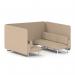 Brixworth 6 Seater Bench Booth With White Legs In Synergy Fabric - Affix Panels And Sofa SF004522