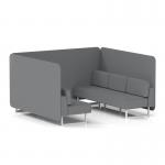Brixworth 6 Seater Bench Booth With White Legs In Synergy Fabric - Partner Panels And Sofa SF004526
