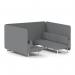 Brixworth 6 Seater Bench Booth With White Legs In Synergy Fabric - Partner Panels And Sofa SF004526