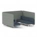 Brixworth 6 Seater Bench Booth With White Legs In Rivet Fabric - Prime Panels And Crucible Sofa SF004538