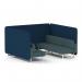 Brixworth 6 Seater Bench Booth With White Legs In X2 Fabric - Calculus Panels And Polygon Sofa SF004541