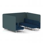 Brixworth 6 Seater Bench Booth With White Legs In X2 Fabric - Polygon Panels And Calculus Sofa SF004544