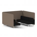 Brixworth 6 Seater Bench Booth With White Legs In X2 Fabric - Theory Panels And Diameter Sofa SF004545