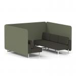 Brixworth 6 Seater Bench Booth With White Legs In Main Line Flax Fabric - Monument Panels And Temple Sofa SF004547