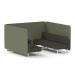 Brixworth 6 Seater Bench Booth With White Legs In Main Line Flax Fabric - Monument Panels And Temple Sofa SF004547