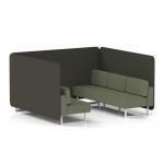 Brixworth 6 Seater Bench Booth With White Legs In Main Line Flax Fabric - Temple Panels And Monument Sofa SF004549