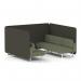 Brixworth 6 Seater Bench Booth With White Legs In Main Line Flax Fabric - Temple Panels And Monument Sofa SF004549