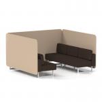Brixworth 6 Seater Bench Booth With White Legs In Synergy Fabric - Affix Panels And Wed Sofa SF004552
