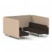 Brixworth 6 Seater Bench Booth With White Legs In Synergy Fabric - Affix Panels And Wed Sofa SF004552