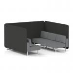 Brixworth 6 Seater Bench Booth With White Legs In Synergy Fabric - Mix Panels And Partner Sofa SF004554