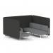 Brixworth 6 Seater Bench Booth With White Legs In Synergy Fabric - Mix Panels And Partner Sofa SF004554