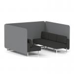 Brixworth 6 Seater Bench Booth With White Legs In Synergy Fabric - Partner Panels And Mix Sofa SF004556