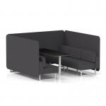 Brixworth 6 Seater Bench Booth With White Legs And Black Table With White Leg In X2 Fabric - Arithmetic Panels And Sofa SF004570