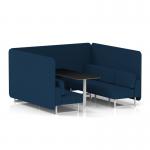 Brixworth 6 Seater Bench Booth With White Legs And Black Table With White Leg In X2 Fabric - Calculus Panels And Sofa SF004571