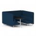 Brixworth 6 Seater Bench Booth With White Legs And Black Table With White Leg In X2 Fabric - Calculus Panels And Sofa SF004571