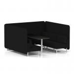 Brixworth 6 Seater Bench Booth With White Legs And Black Table With White Leg In X2 Fabric - Diameter Panels And Sofa SF004572