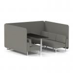 Brixworth 6 Seater Bench Booth With White Legs And Black Table With White Leg In X2 Fabric - Number Panels And Sofa SF004573