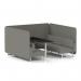 Brixworth 6 Seater Bench Booth With White Legs And Black Table With White Leg In X2 Fabric - Number Panels And Sofa SF004573