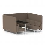 Brixworth 6 Seater Bench Booth With White Legs And Black Table With White Leg In X2 Fabric - Theory Panels And Sofa SF004575